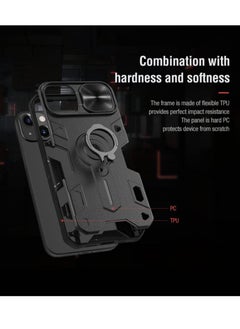 Raxoom Nillkin CamShield Armor Case Hard Back Cover for Apple iPhone13 6.1 inch Black  - Image 2