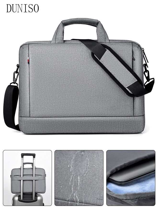 DUNISO 15 Inch Laptop Bag with Multi Compartment Lightweight Laptop Hand Bag Crossbody Bag Travel Business Briefcase Water-Resistant Dust-proof Shoulder Messenger Bag for Men and Women Work Office  - Image 1