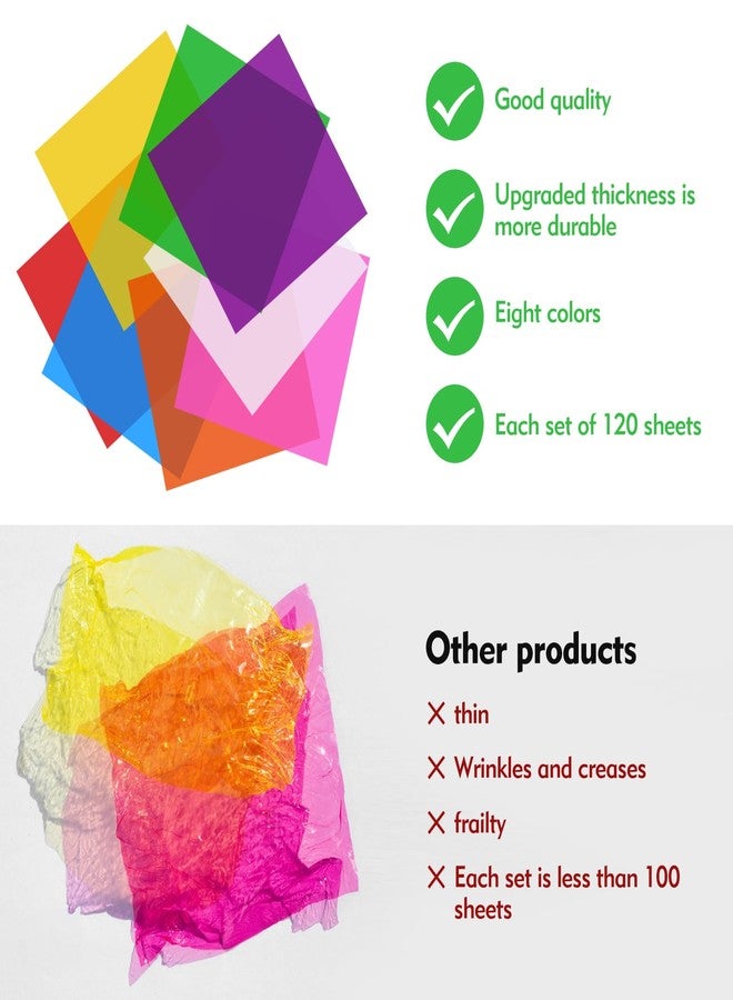CdbC Colored Cellophane Sheets Colored Cellophane Transparent Gift Packaging 120, for DIY Arts and Crafts Gift Treatment Candy Packaging - Image 5