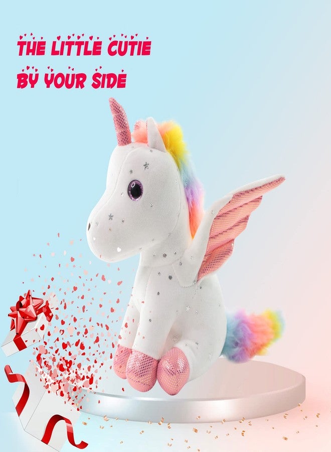 Sew Butiful 8" Unicorn Stuffed Animal - Cute Plush Toy Gift for 3-8 Years Old Girls, Soft Birthday Present for Baby, Toddler, Kids, Decor (White) - Image 4
