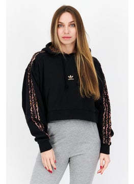 adidas Originals Women Sportswear Fit Long Sleeve Outdoor Crop Sweatshirt, Black Combo  - Image 1