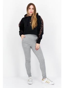 adidas Originals Women Sportswear Fit Long Sleeve Outdoor Crop Sweatshirt, Black Combo  - Image 4
