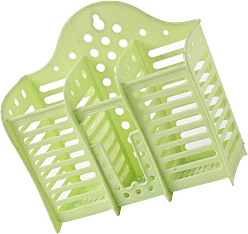 Cosiki Cutlery Holder, Wall Mounted Plastic Spoon Chopstick Basket for Kitchen with Hollow Draining Design, Multi Functional Storage Organizer (Green) - Image 5