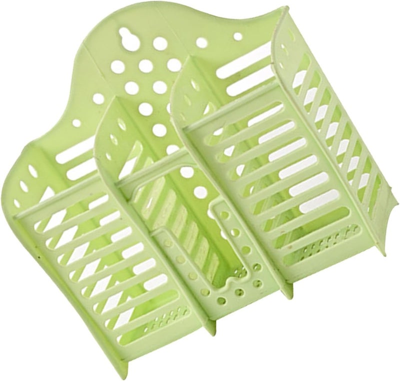 Cosiki Cutlery Holder, Wall Mounted Plastic Spoon Chopstick Basket for Kitchen with Hollow Draining Design, Multi Functional Storage Organizer (Green) - Image 4