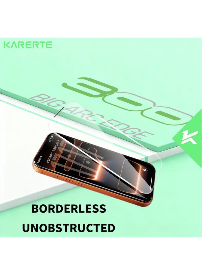KARERTE Borderless Big Curve Tempered Glass Anti-Static Screen Protector for iPhone 17 Pro - Image 2
