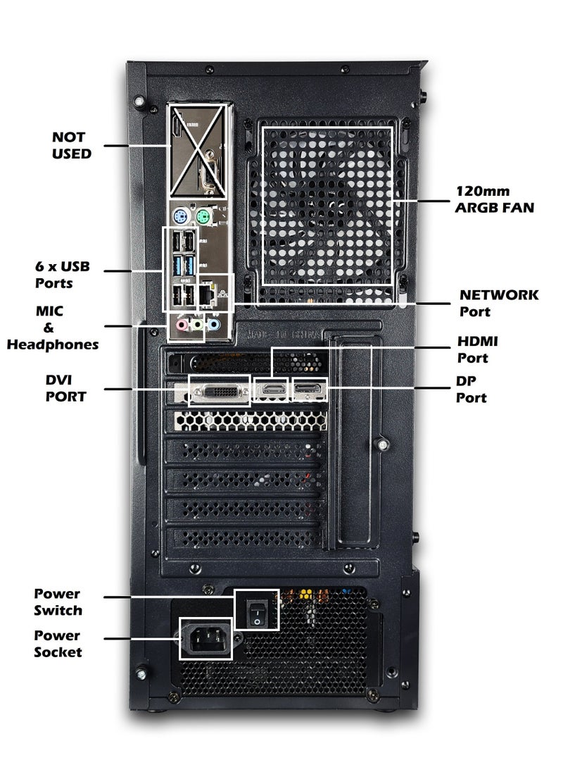 2 FAR ROBOTICS - RGB Gaming PC - Intel i5-14400F, 16GB DDR4, Nvidia RTX 3050, 1TB NVME M.2 SSD, RGB CPU Case, Windows 11 pro, 1 Year Warranty (T-266 V2) - Image 1