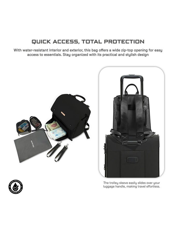 neobreez ZORI Multifunctional Diaper Nappy Changing Travel Backpack|Water-Resistant Large Capacity |Wet Dry Bag, Organizer Pouches|Trolley Sleeve|Insulated Pockets|Multi-Carry Unisex|No Formaldehyde  - Image 5