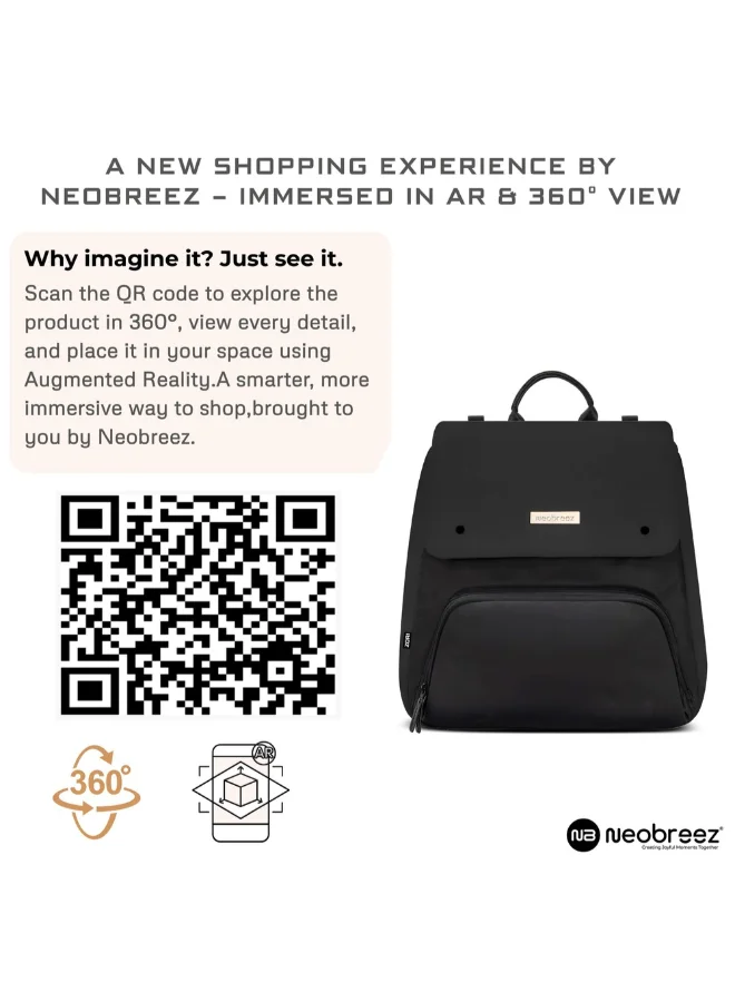 neobreez ZORI Multifunction Baby Diaper Bag Backpack Nappy Changing Travel Bag, Diaper Tote BagWater-Resistant Large Capacity 7-Pcs Set W/Changing Mat, Trolley Sleeve, Insulated Pockets, Diaper Bag For Mom&Dad