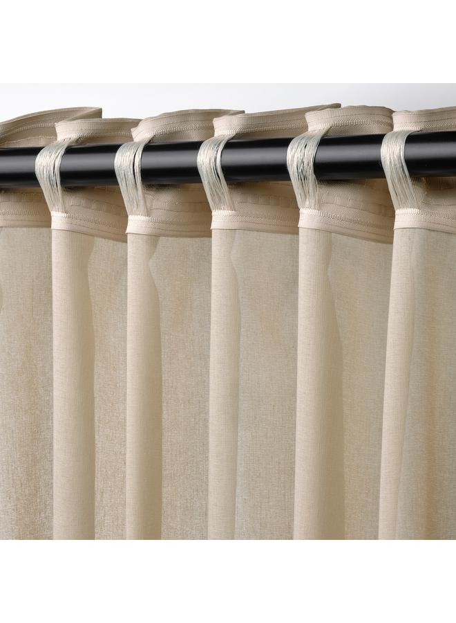 Green Tiger Sheer curtain, 1 piece, with heading tape/beige, 300x300 cm - Image 5