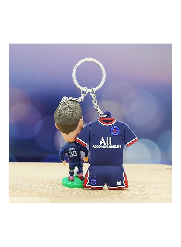 Generic Football Super hero Bobble Head for car dashboard or desk and Football Stars jersey keychain Messi Keychain - Image 2