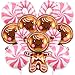 Villorem 14 Pcs Christmas Balloons Decorations Gingerbread Man Balloons Pink Candy Cane Foil Balloon for Christmas Birthday Party Winter Themed Decorations - Image 2