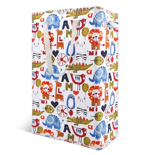 Odonata Slim Laundry Hamper Handles Collapsible Laundry Basket Thin Dirty Clothes Basket Narrow Laundry Bag Foldable Dirty Hamper 48L (Animal) - Image 1