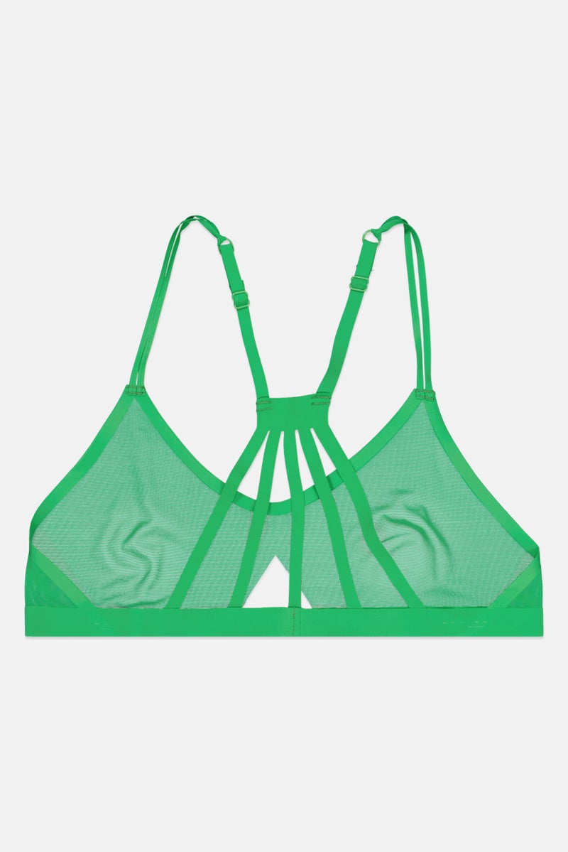 Jojoe Women Non Padded Mesh Bra, Green - Image 2