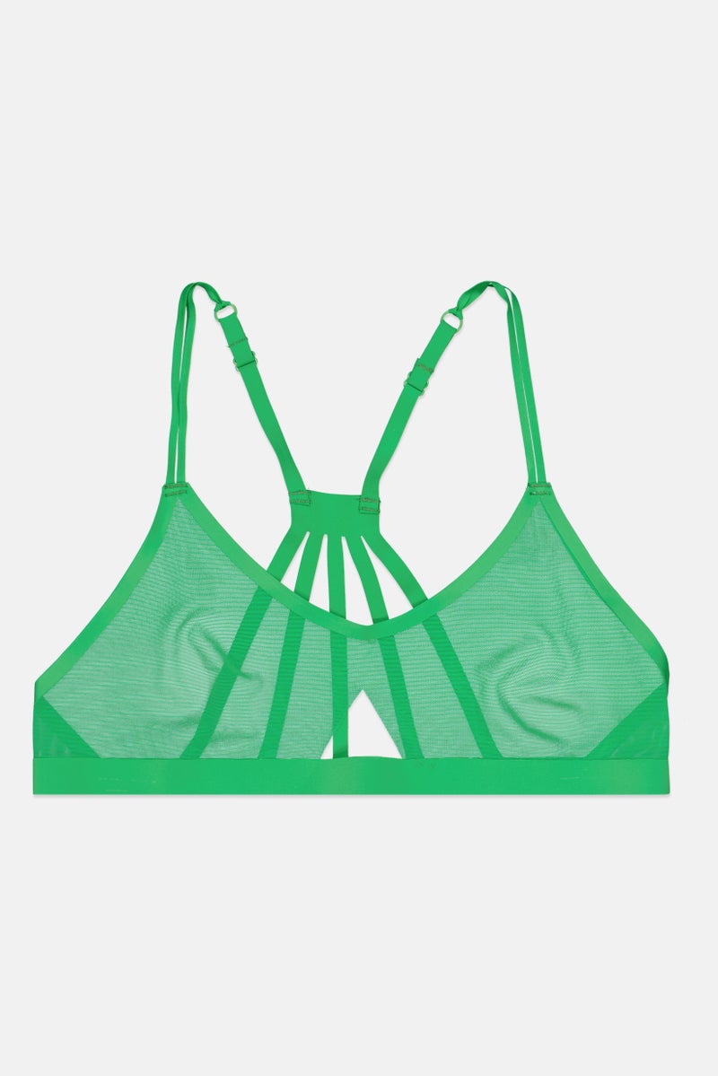 Jojoe Women Non Padded Mesh Bra, Green - Image 1