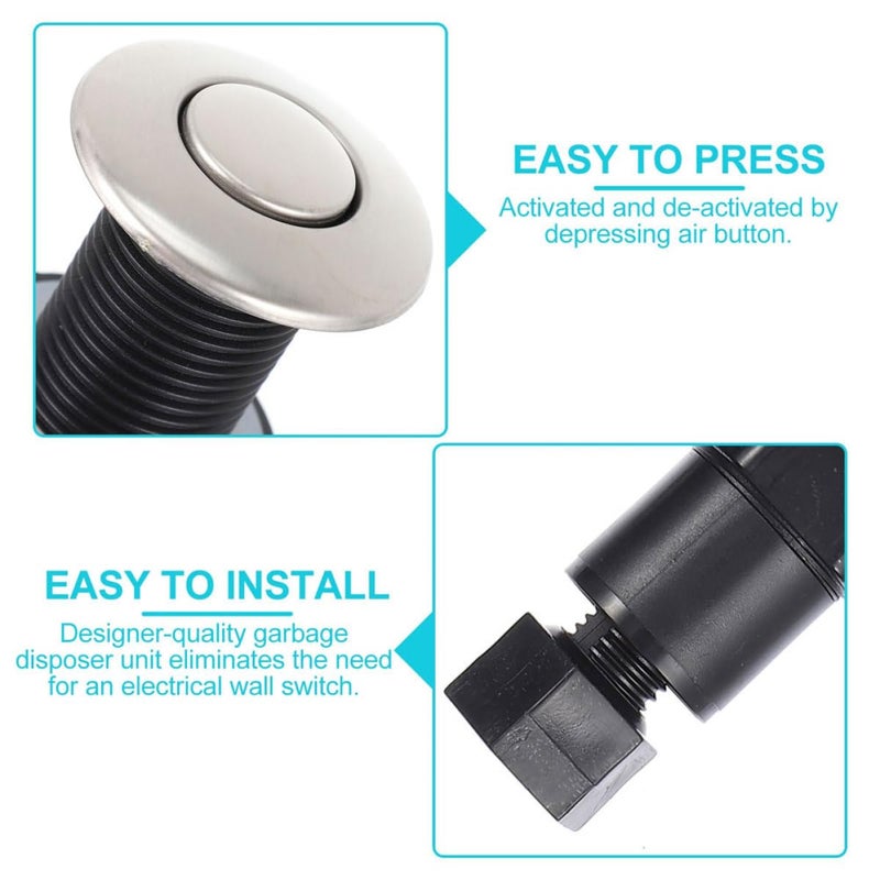 Stainless Steel Air Switch Button 25mm for Garbage Disposal Bathtub Kitchen Sink - Image 4