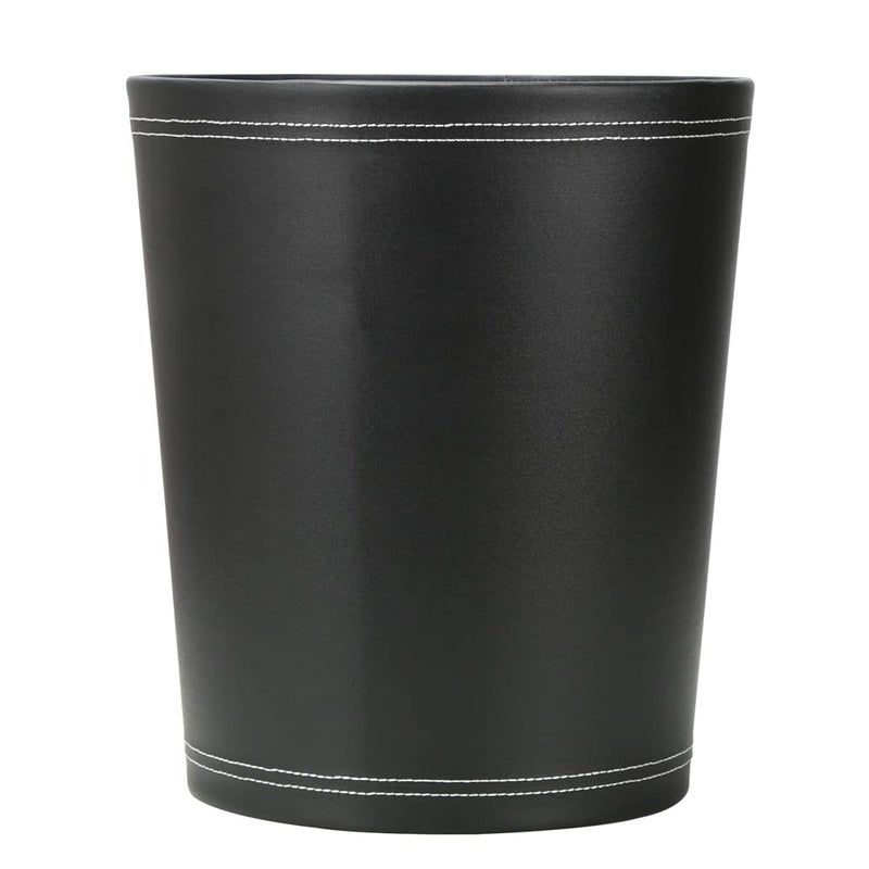 KINGFOM Classic Leather Trash Cans Waste Paper Basket, Storage Bin for Bathroom, Kitchen, Office and High Class Hotel - Image 5