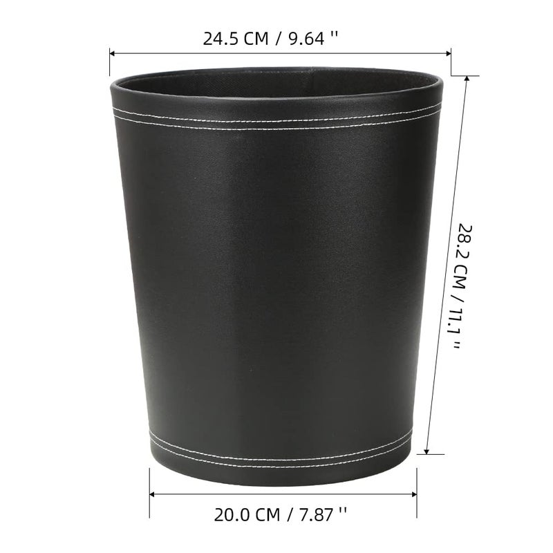 KINGFOM Classic Leather Trash Cans Waste Paper Basket, Storage Bin for Bathroom, Kitchen, Office and High Class Hotel - Image 4