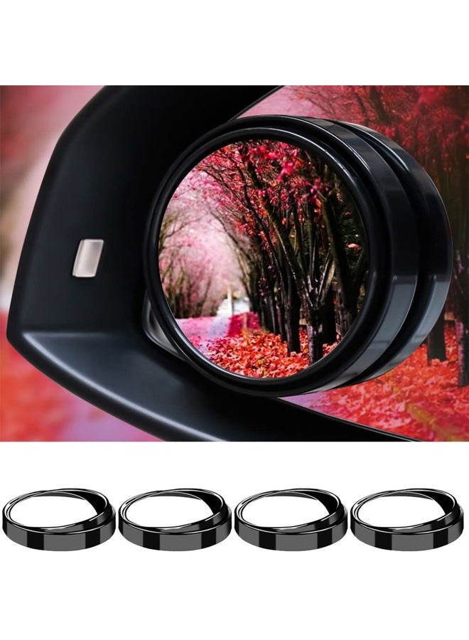 ESreake 4pcs Blind Spot Mirror,2-inch Round Wide Angle HD Glass Convex Rear View Mirror，Angle Adjustable Blind Spot Mirror for Large Vehicles, Car Suv Trucks (2"(50mm), Black frame) - Image 1