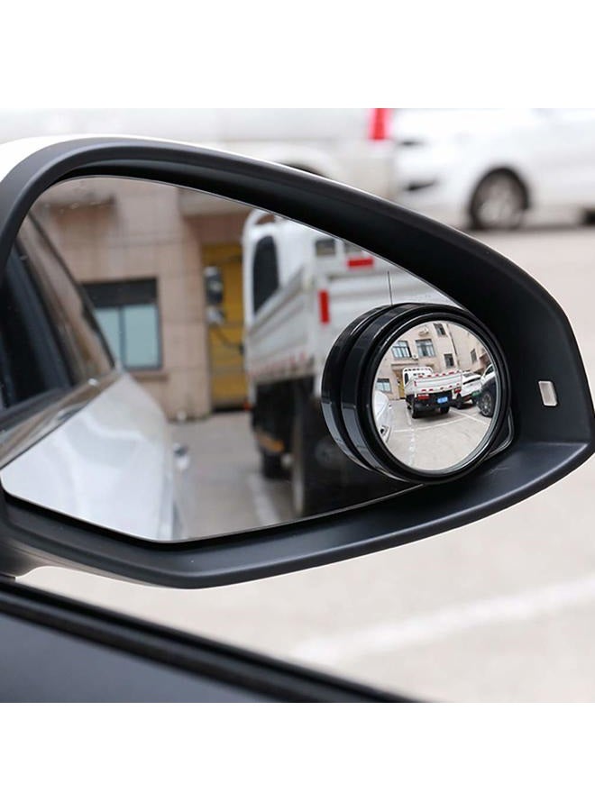 ESreake 4pcs Blind Spot Mirror,2-inch Round Wide Angle HD Glass Convex Rear View Mirror，Angle Adjustable Blind Spot Mirror for Large Vehicles, Car Suv Trucks (2"(50mm), Black frame) - Image 3