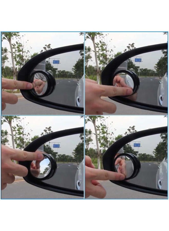 ESreake 4pcs Blind Spot Mirror,2-inch Round Wide Angle HD Glass Convex Rear View Mirror，Angle Adjustable Blind Spot Mirror for Large Vehicles, Car Suv Trucks (2"(50mm), Black frame) - Image 4
