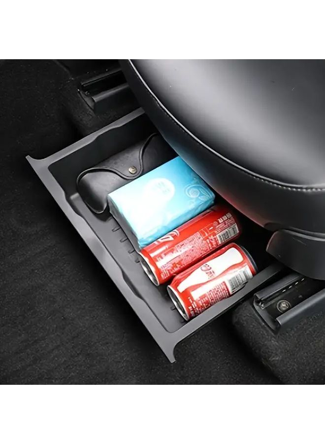 Black Car Rear Under Seat Storage Organizer Hidden Tray For Cars SUVs Trucks - Image 4