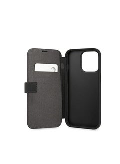 BMW Bmw Real Leather Booktype Case Hot Stamp And Metal Logo For Iphone 13 Pro (6.1 Inches) - Black  - Image 2