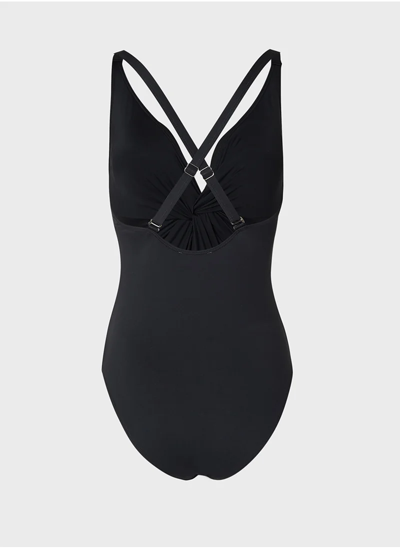 Ginger Plunge Neck Ruched Swimsuit