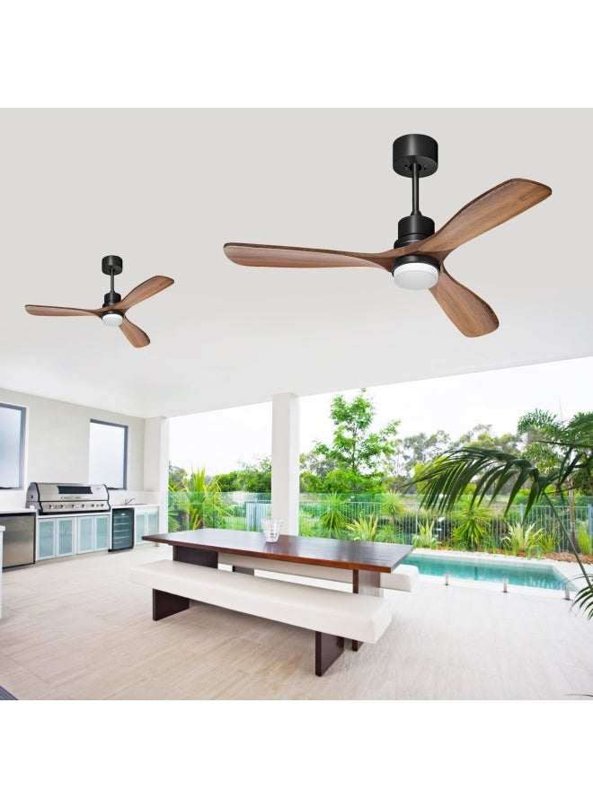 Obabala Obabala 52 Ceiling Fans with Light Remote Control Outdoor Wood Ceiling Fans with LIght for patios Noiseless Reversible DC Motor  - Image 2