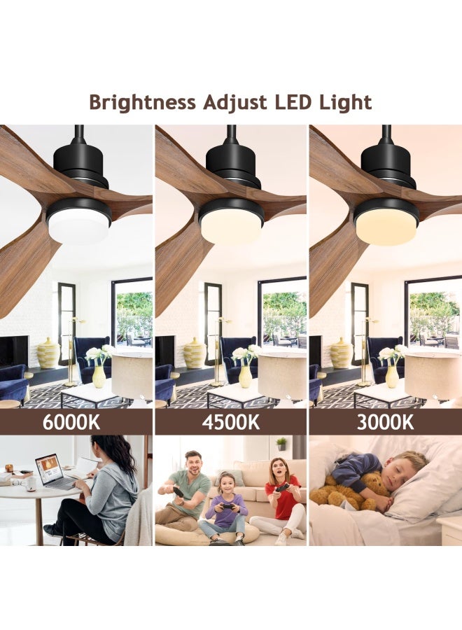 Obabala Obabala 52 Ceiling Fans with Light Remote Control Outdoor Wood Ceiling Fans with LIght for patios Noiseless Reversible DC Motor  - Image 5