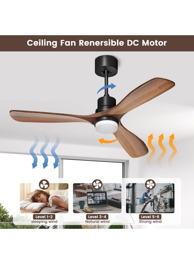 Obabala Obabala 52 Ceiling Fans with Light Remote Control Outdoor Wood Ceiling Fans with LIght for patios Noiseless Reversible DC Motor  - Image 4
