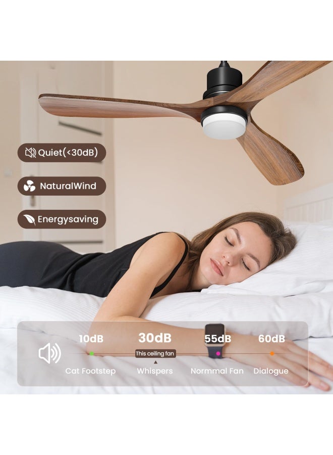 Obabala Obabala 52 Ceiling Fans with Light Remote Control Outdoor Wood Ceiling Fans with LIght for patios Noiseless Reversible DC Motor  - Image 3