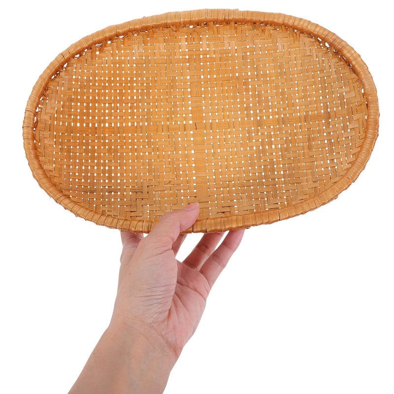 Handwoven Woven Storage Basket 27x18x4cm Kitchen Container for Bread Fruit Serving Tray Home Picnic Party - Image 5