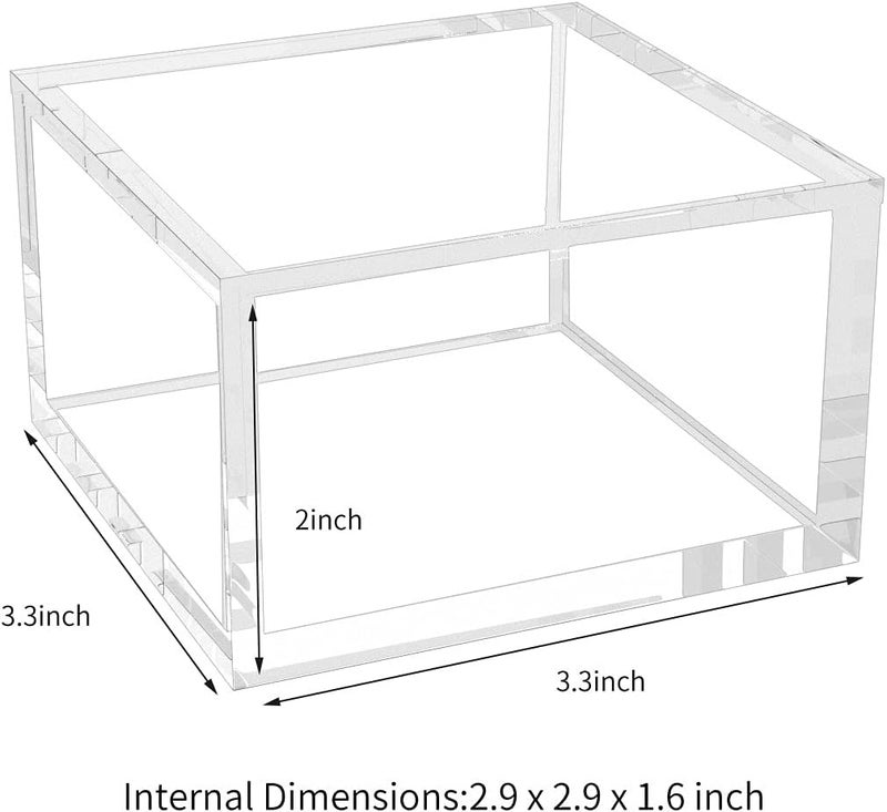 NIUBEE Small Acrylic Box with Lid, Clear Box Square Container to Hold Staples, Highlighters, Adhesive Tape, Paper Clips, Stamps, Stackable Mult-Purpose for Office and Home (Small) - Image 4