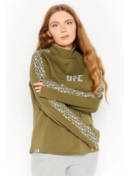 Women Sportswear Fit Long Sleeves Running Sweatshirt, Olive