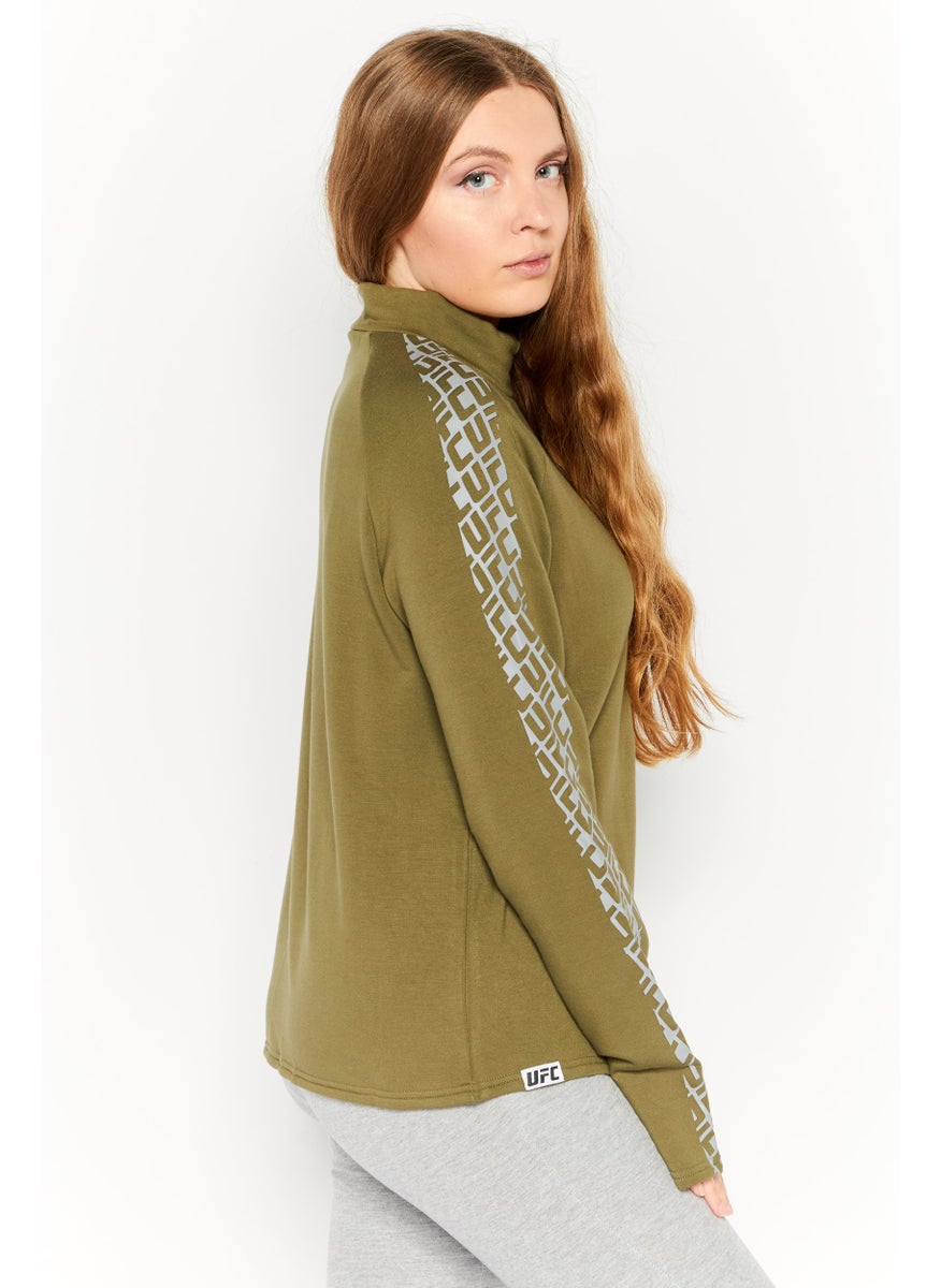 Ufc - Women Sportswear Fit Long Sleeves Running Sweatshirt, Olive - Image 1