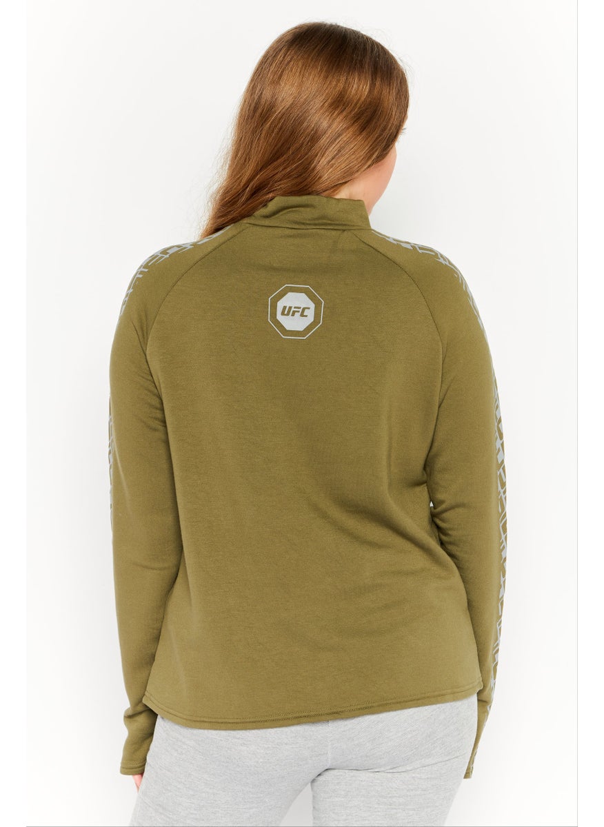 Ufc - Women Sportswear Fit Long Sleeves Running Sweatshirt, Olive - Image 1