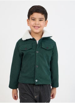 Front Flap Pocket Texture Thermal Lined Coat