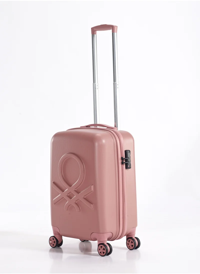 UNITED COLORS OF BENETTON BNTA-202 Set of 2 Luggage with TSA Lock | Material- Acrylonitrile Butadiene Styrene| Adjustable Trolley Handle | Smooth Dual Wheels 360degree rotation | 20/28 inch | Rose Gold