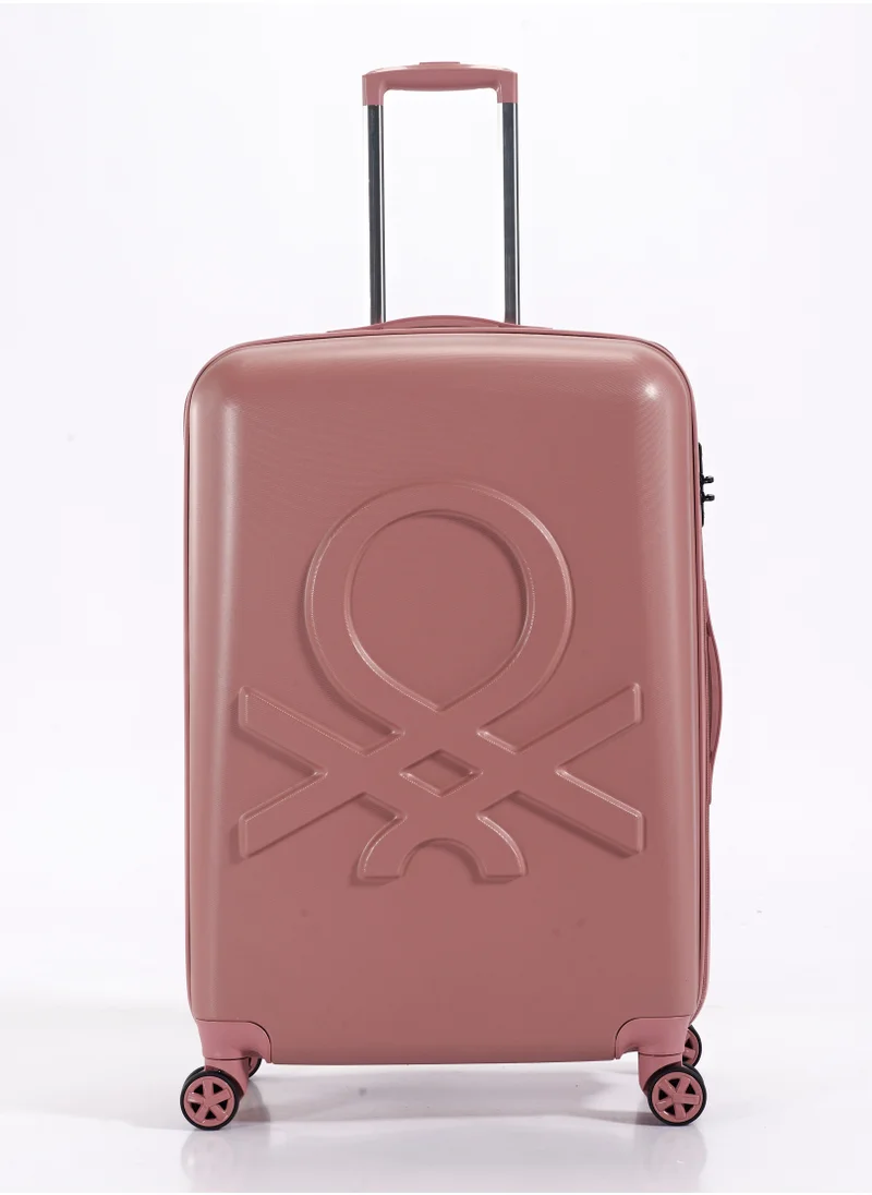 UNITED COLORS OF BENETTON BNTA-202 Set of 2 Luggage with TSA Lock | Material- Acrylonitrile Butadiene Styrene| Adjustable Trolley Handle | Smooth Dual Wheels 360degree rotation | 20/28 inch | Rose Gold