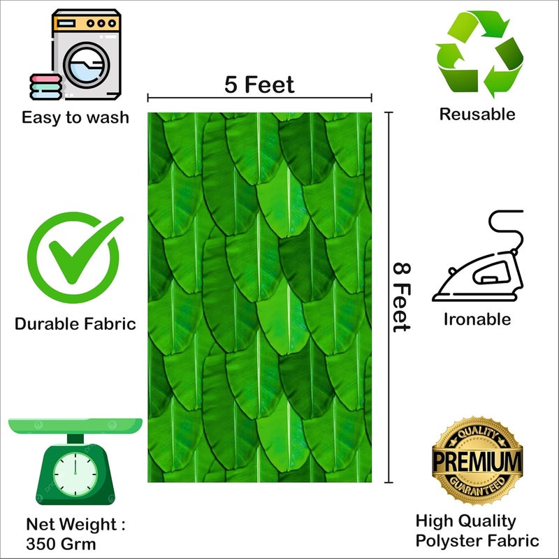 Party Baazaar Banana Leaf Backdrop for Decoration | Varalakshmi Pooja Backdrop | Valakapu Function Decoration Items (Pack of 1, Multicolor, Size: 8x5 Feet) - Image 5