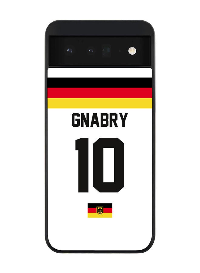 Stylizedd Rugged Black edge case for Google Pixel 6 5G Slim fit Soft Case Flexible Rubber Edges Anti Drop TPU Gel Thin Cover - Football Team - Germany Player Name - Gnabry - Image 1