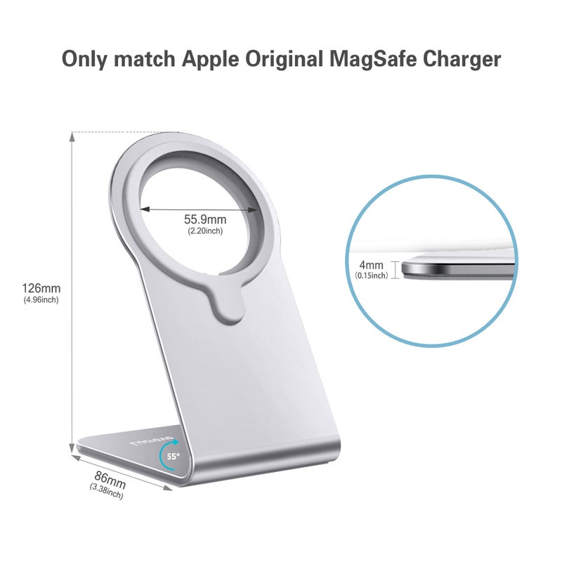 CreaDream Stand for MagSafe Charger, CreaDream Aluminum Stand Holder for iPhone 16 15 14 13 12 Series, Magsafe Accessories Compatible with iPhone 16 15 14 13 12 Plus, Pro, Pro Max [MagSafe Charger Not Included] - Image 4