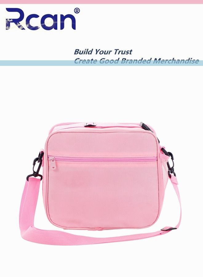 Rcan Lovely Rainbow Color Tote Bag Lunch Bag With Adjustable Shoulder Strap Portable Insulation Lunch Bag Ice Bag For Girl Women Picnic School Office - Image 4