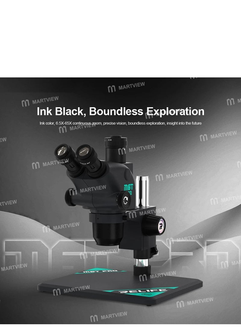 RELIFE - Relife RL-M6T Pro-B11 6.5X-65X Continuous Zoom Colorful Trinocular HD Stereo Microscope - Image 1