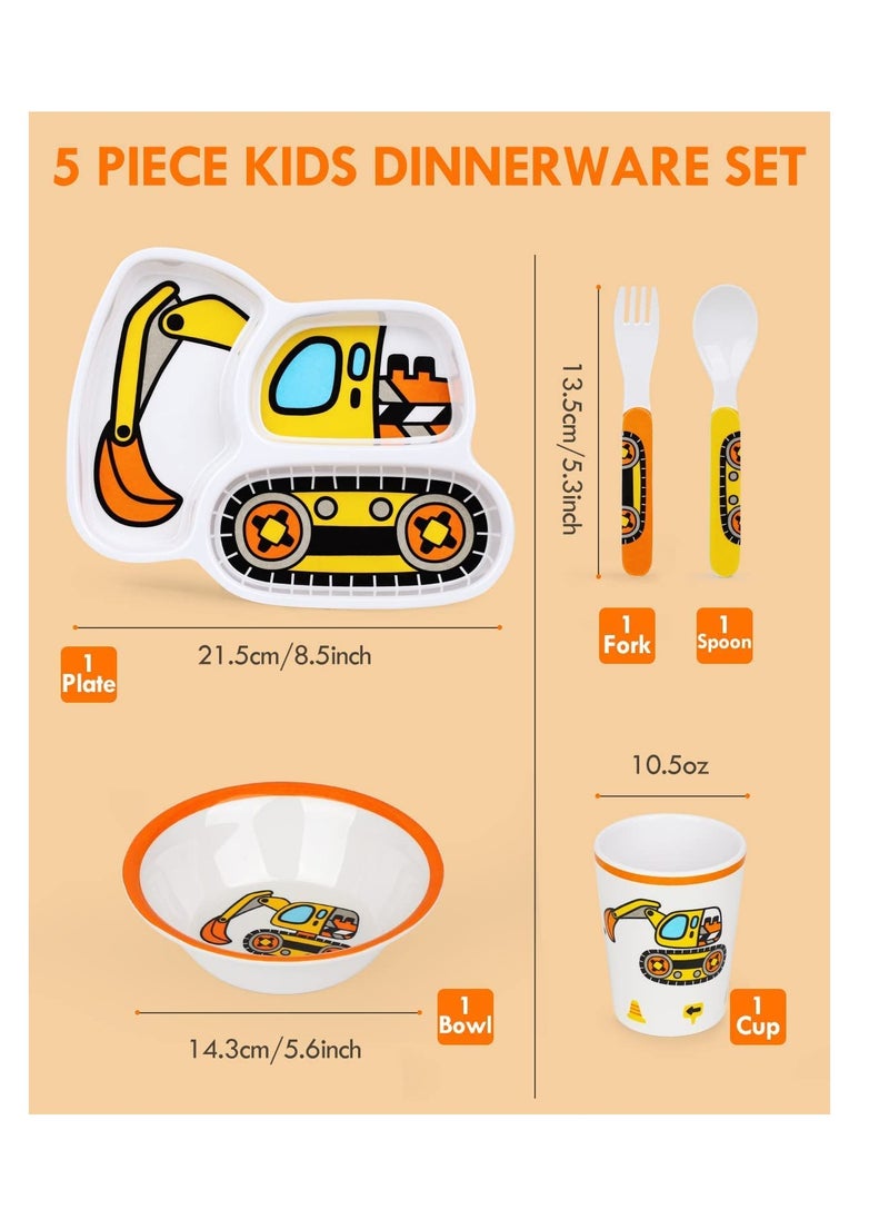 SYOSI - Kids Dinnerware Set Includes Plate Bowl Cup and Tableware Made of Durable Material, Perfect for Child Toddler Utensils Self Feeding - Image 1