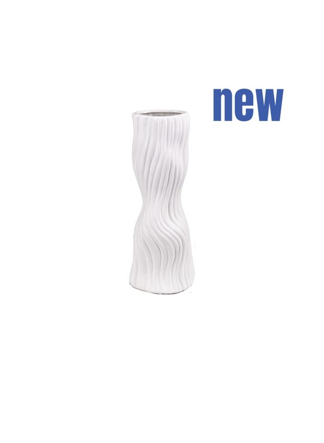 Gulf Flowers Ceramic Vase Art Ribbed  - Image 2