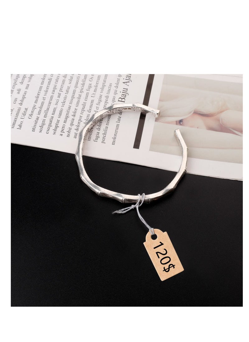 200 Pcs Mini Kraft Price Tags, Small Tags with Elastic String, Costume Jewelry Tag Labels, Gift (Brown, 1.02 x 0.47 inches)