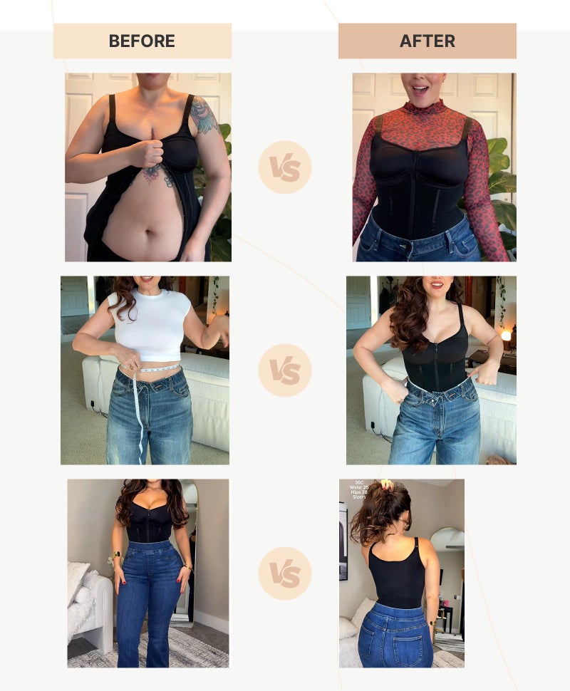 SHAPELLX Corset Tops for Women Waist Trainer Belly Fat Shapewear Tummy Control Waist Cincher Faja Body Shaper with Adjustable Straps Black - Image 5