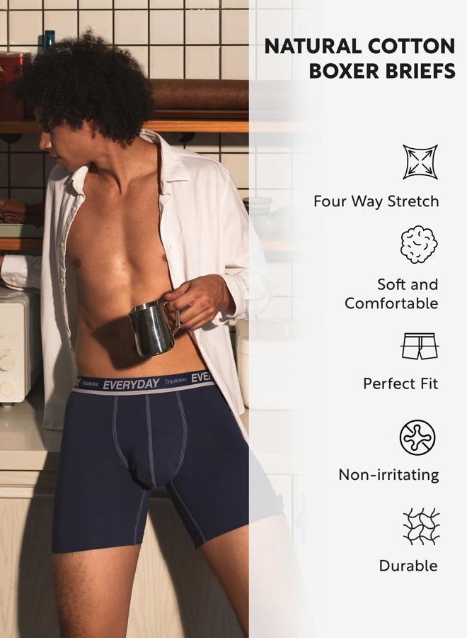 Separatec Cotton Dual Pouch Men's Underwear Comfortable Soft Breathable Everyday Boxer Briefs for men 7 Pack, Black - Everyday Underwear, M - Image 4