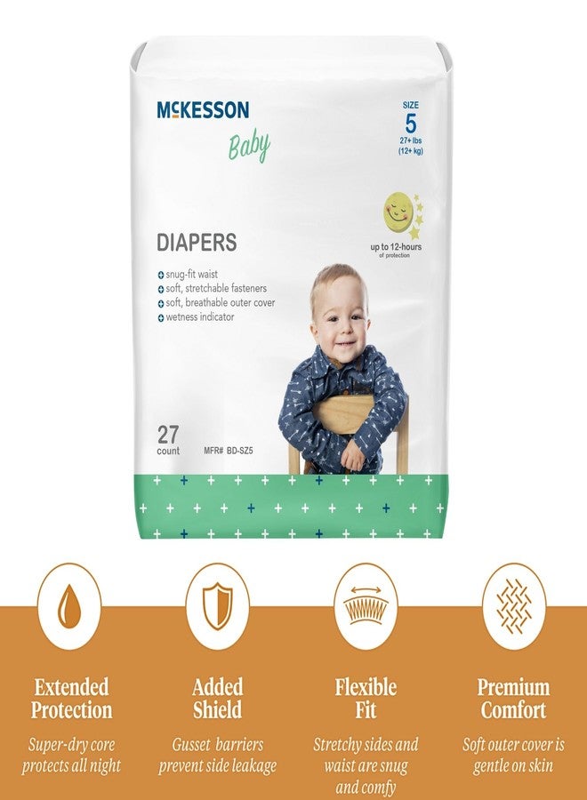 McKesson Baby Diapers, Size 5 (Over 27 lbs), 27 Count, 4 Packs, 108 Total - Image 5